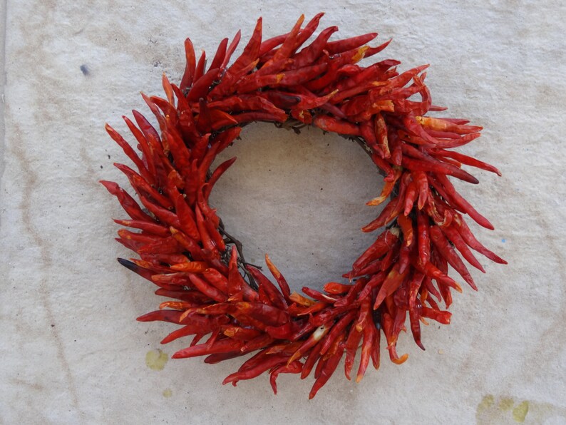 Red Hot Chili Pepper Wreath Dried Chili Pepper Wreath Etsy
