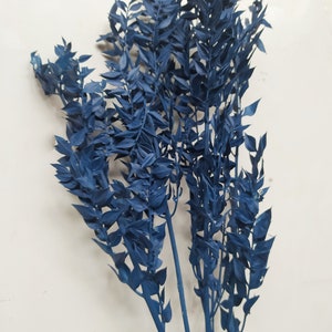 Preserved Classic Blue Italian Ruscus Bunch: Rustic Wedding Decor