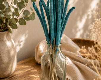 10 x Dried Turquoise Babala Stems - Home Decoration - Rustic Bouquets - Wreaths