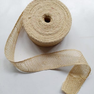25m Bleached Jute Ribbon Roll: Rustic Craft & Gift Wrapping