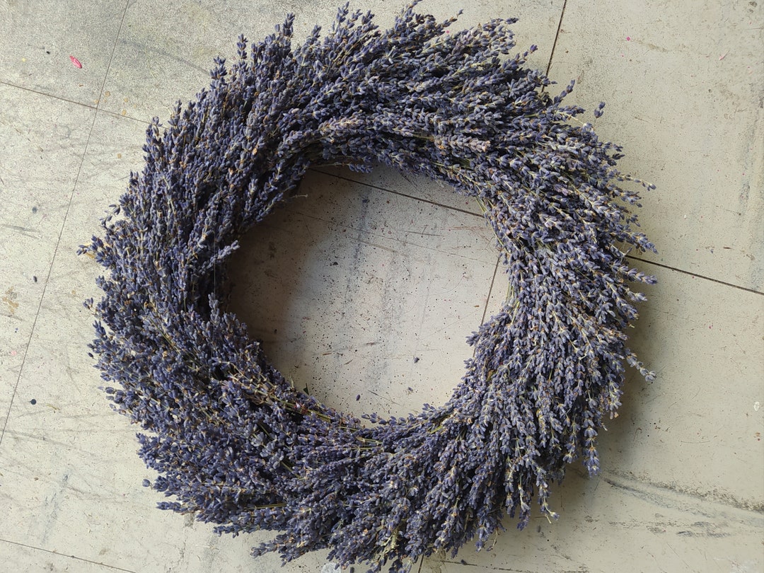 14'' Dried French Lavender Wreath Dried Lavender Wreath Kitchen Herb