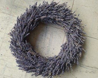 14'' Dried French Lavender Wreath - Dried Lavender Wreath - Kitchen Herb Wreath