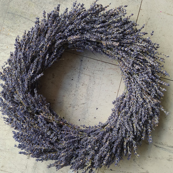 14'' Dried French Lavender Wreath - Dried Lavender Wreath - Kitchen Herb Wreath