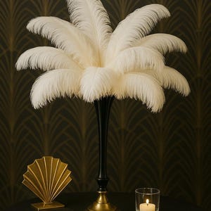 10 White Ostrich Feathers (30-35cm): Wedding, Dance, Decor