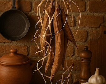 Dried Armenian Cucumber Garland: Rustic Kitchen Wall Decor