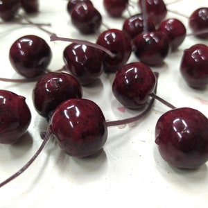 Artificial Cherries - Faux Cherries Decor - For Crafts - Wreaths - Arrangements - Christmas Decor - Pack Of 24