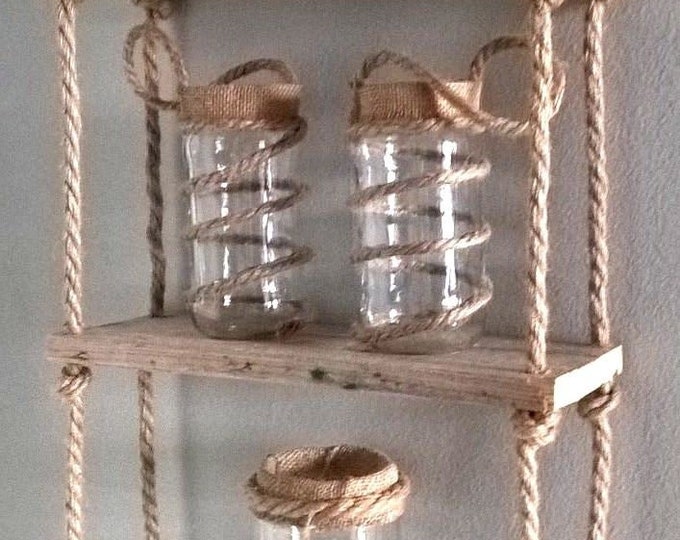 Nautical Rope Shelves Floating Hanging Rope Shelves Wall Etsy