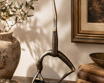 Abstract Ballerina Sculpture – Modern Ballet Dancer Statue – Bakelite Art Deco Style Home Decor 62cm