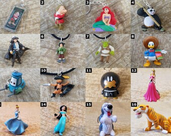 Cartoon Character Necklaces and Keychains - Walt Disney World and Pixar Jewelry