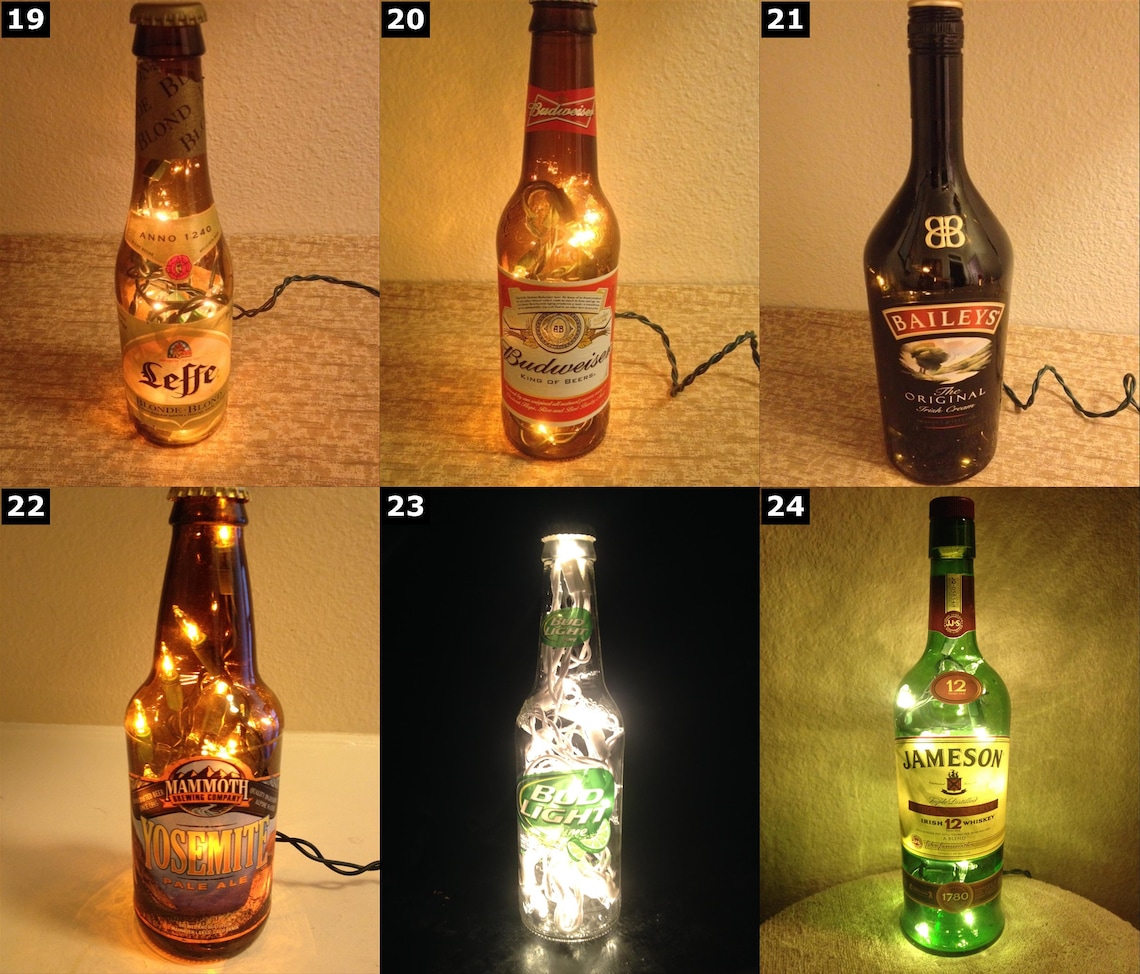 Alcohol Lighting Bottle Lamps SELECT ONE Etsy