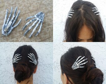 Skeleton Hand Halloween Hair / Accent Clips (Set of 2)
