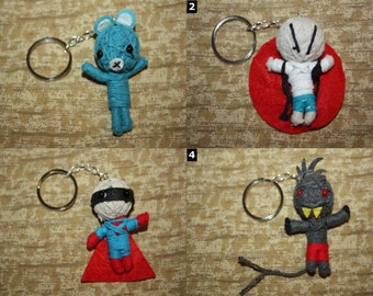 Voodoo Doll Keychain - SELECT ONE - Cute Funny Voo Doo String Dolls