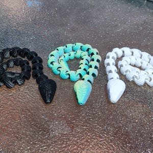 Articulated  Snake Toy - 3D Printed Fidget - 24in Long - Multiple Color Options