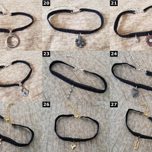 Lace Choker Necklaces Various Styles: Crown, Fairy, Wing, Key, Flower, Butterfly, Shark Tooth, Heart, Snowflake, etc image 3