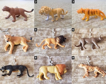 Wild Cats Necklaces and Keychains - Party Favors - Lions, Tigers, Cheetahs, Panthers, Leopards and More!