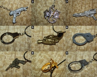 Weapons, Skulls, and Hardcore Hardware Necklaces and Keychains - Party Favors