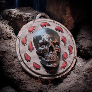 Collar con amuleto de Bhaal hecho a mano, inspirado en Baldur's Gate 3 / Colgante de Lord of Murder de BG3 / Joyería gótica para cosplay impresa en 3D