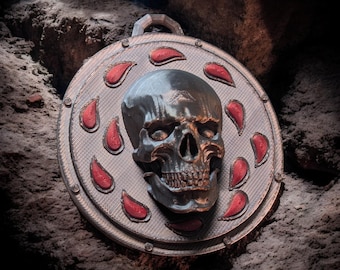 Handmade Amulet of Bhaal Necklace Baldur's Gate 3 Inspired | BG3 Lord of Murder Pendant | 3D Printed Gothic Cosplay Jewelry