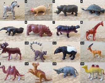 Wild Animal Accessories - Party Favors - Necklaces and Keychains - Bears, Zebras, Deer, Hippo, Giraffe, Monkeys and more!