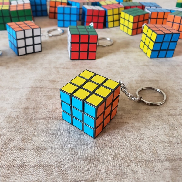 Mini Magic Cube Puzzle Key Chain - Fully Functional!