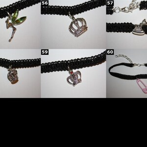 Lace Choker Necklaces Various Styles: Crown, Fairy, Wing, Key, Flower, Butterfly, Shark Tooth, Heart, Snowflake, etc image 7