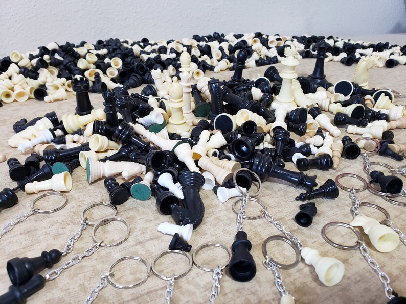 Chess Piece Keychain or Necklace Accessories Bulk Buy Wholesale Bundle Lot Queen's Gambit image 2