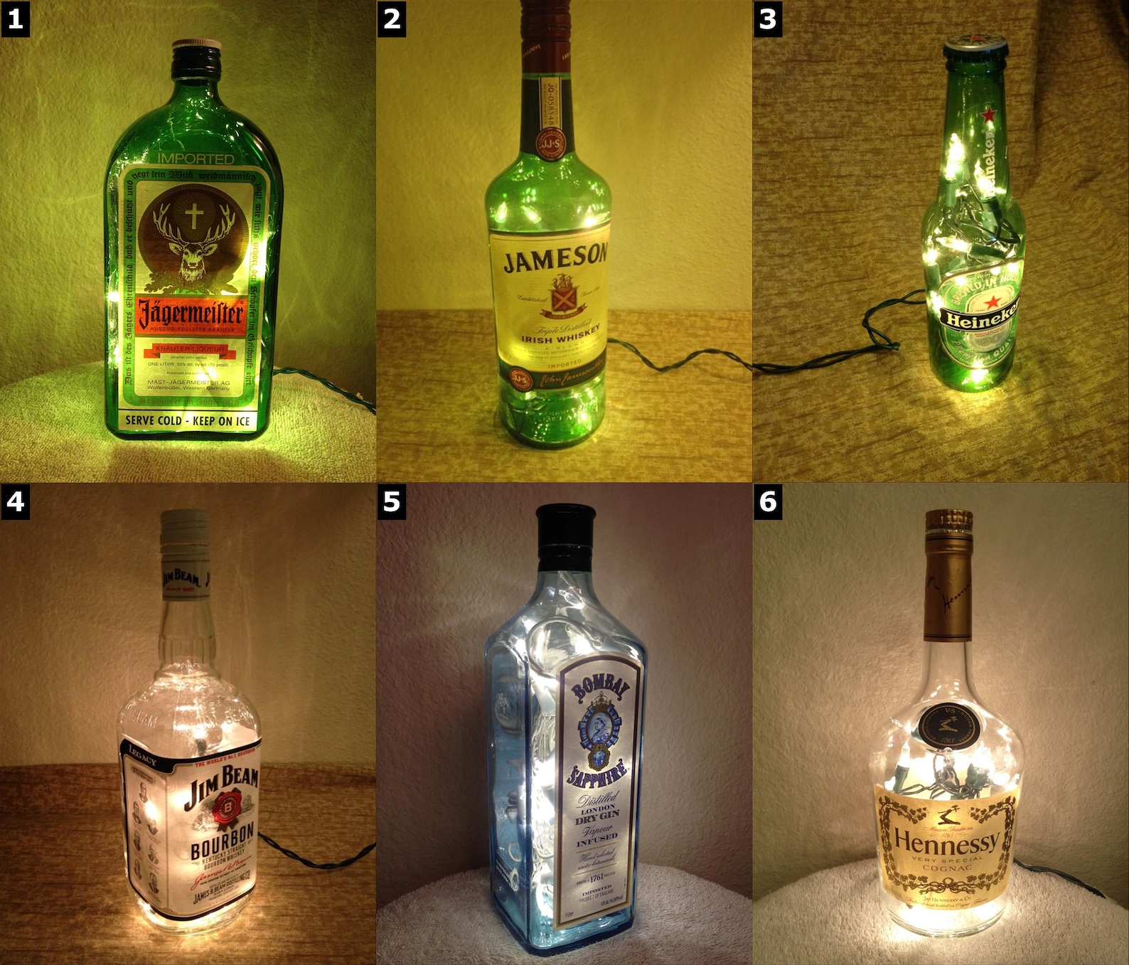 Alcohol Lighting Bottle Lamps SELECT ONE Etsy