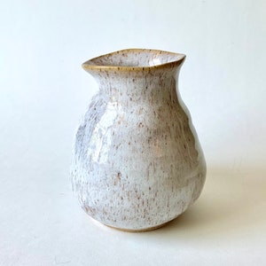 ONE ABAILABLE Hand Formed/Wheel Thrown 7 Stoneware Speckled White Flower Vase image 1