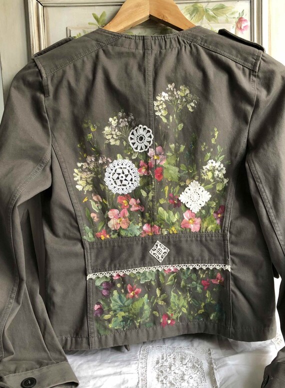 khaki embellished jacket