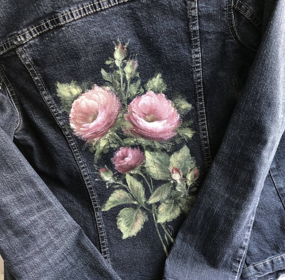 Embellished vintage woman jean denim vest, boho st