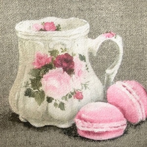 Vierkante coupon van romantische roze stof shabby chic Victoriaanse stijl
