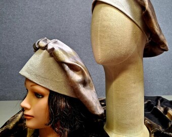 Eco-Printed Silk Bonnet Hat | Lightweight Head Cover for Hair Loss | Unique Nature-Inspired Fashion by Pixie Felts