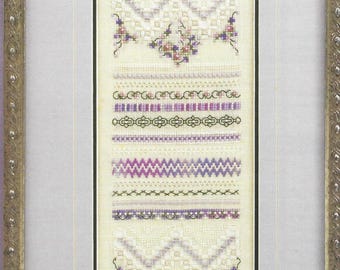Secret Garden band sampler cross stitch leaflet from Lesa Steele Designs