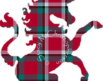 Unicorn Scottish Tartan cross stitch pattern