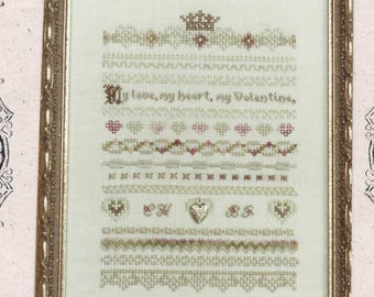 Seasons of the Heart No. 2 band sampler cross stitch chart from Charland Designs