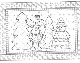 Snowman Collector—Maxwell & Molly block 2 of 12 from The Stitch Connection