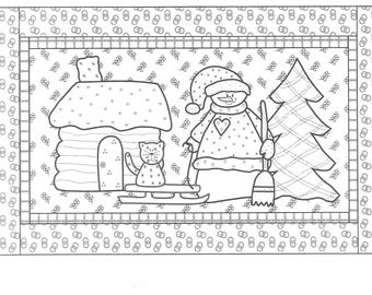 Snowman Collector—Rance & Rusty block 8 of 12 from The Stitch Connection