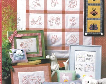 Penny Squares Redwork embroidery iron-on book from CanDo Crafts