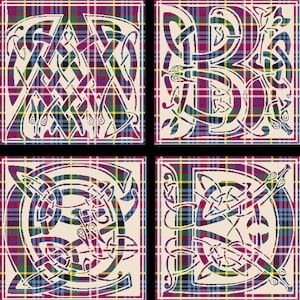Scottish Tartan cross stitch pattern - Monogram