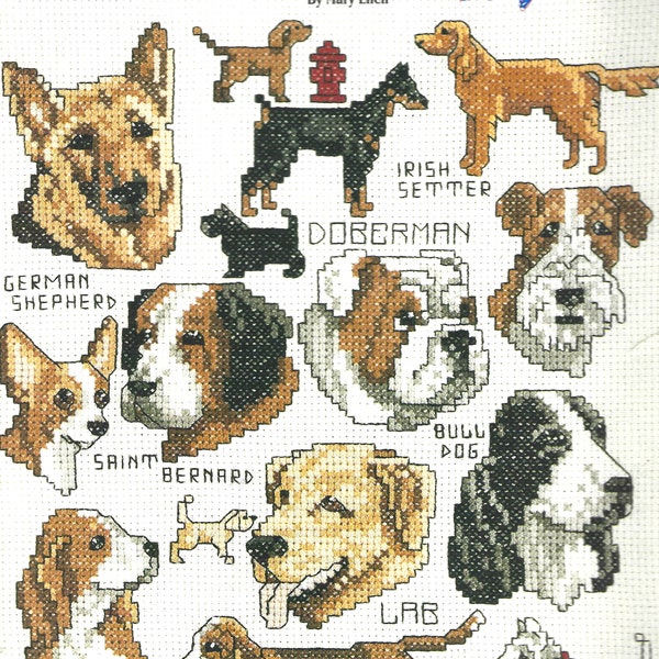 Gone to the Dogs Mini Series #12 cross stitch leaflet