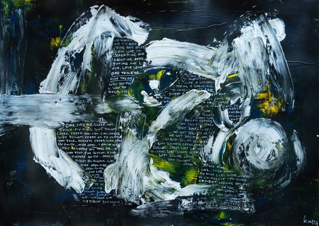 Words - Abstract Acrylic Painting With Writing and Poems - Original ...