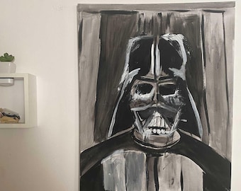 Darth Vader - pintura acrílica - acrílico sobre lienzo - decoración única de la pared