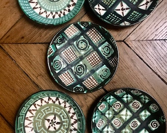 5 old Robert Picault Vallauris Provence bowls