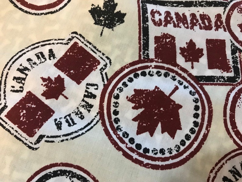 Tie-on Dog Bandana in Canada Stamps XSmallSmallMediumLargeXLarge