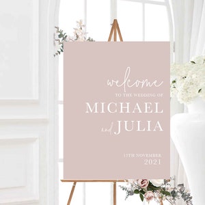 Mounted Foamcore Wedding Welcome Sign: Minimalist Wedding Welcome Sign Template, Modern Elegant Welcome Decorations (DIGITAL FILE/ PRINTED)