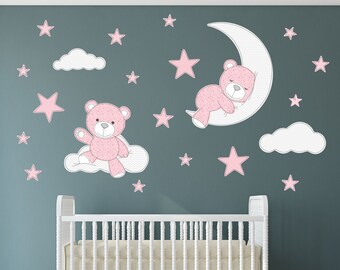 teddy bear wall stickers baby nursery