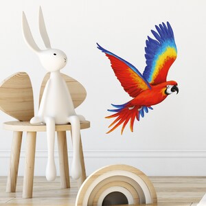 Sticker Mural Perroquet Amovible - Décoration Nature Pour Salon, Chambre - Neuf