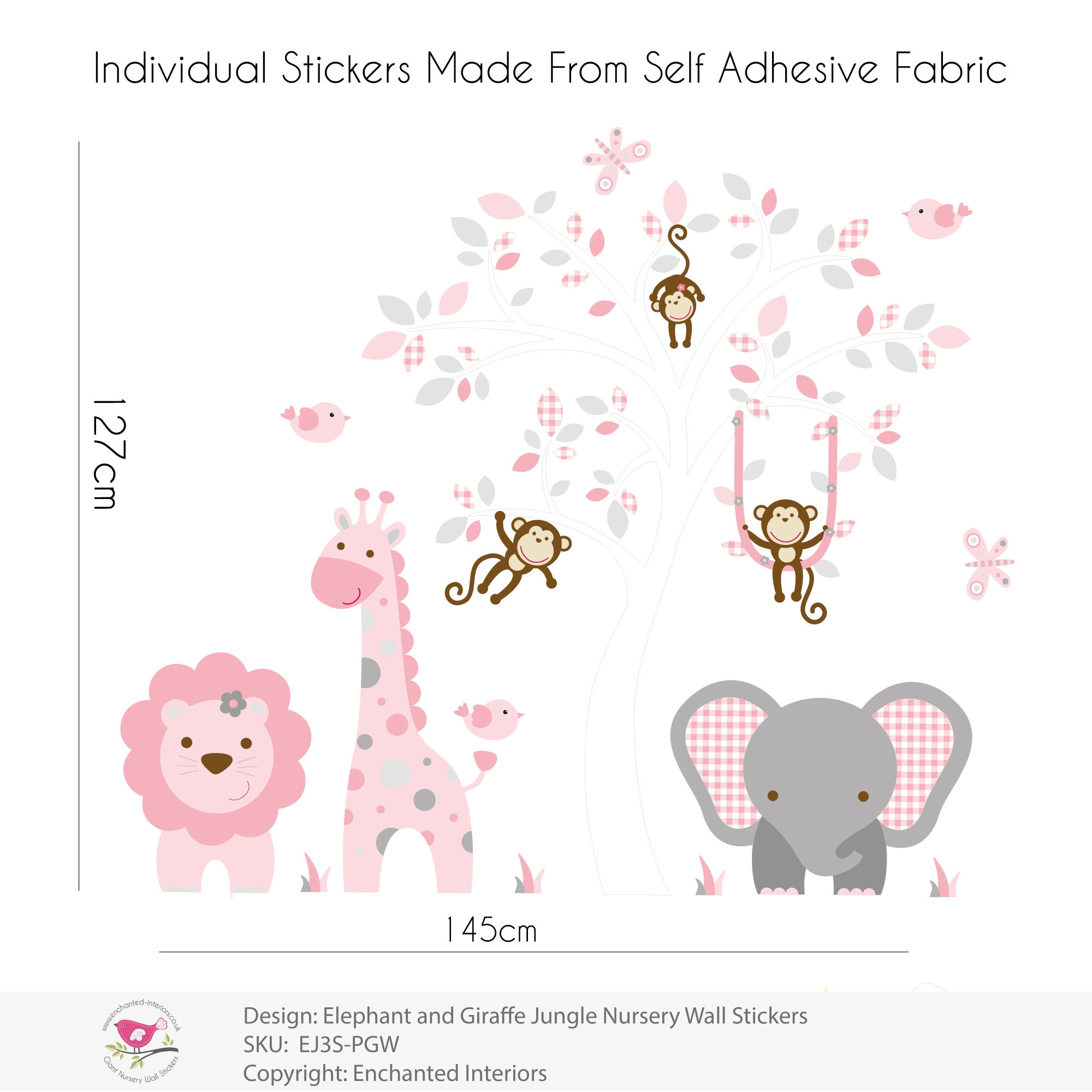 Jungle Decal Baby Girls Safari Wall Stickers Blush Pink and Etsy UK