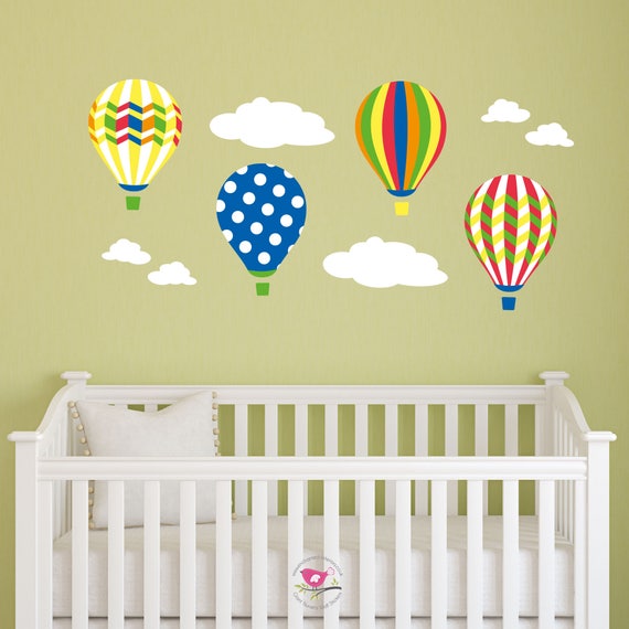 Hot Air Balloon Wall Stickers Rainbow Decal Baby Decor - Hot Air Balloon Wall Art Nursery Hot Air Balloon Wall Stickers Rainbow Decal Baby Decor - Hot Air Balloon Wall Art Nursery