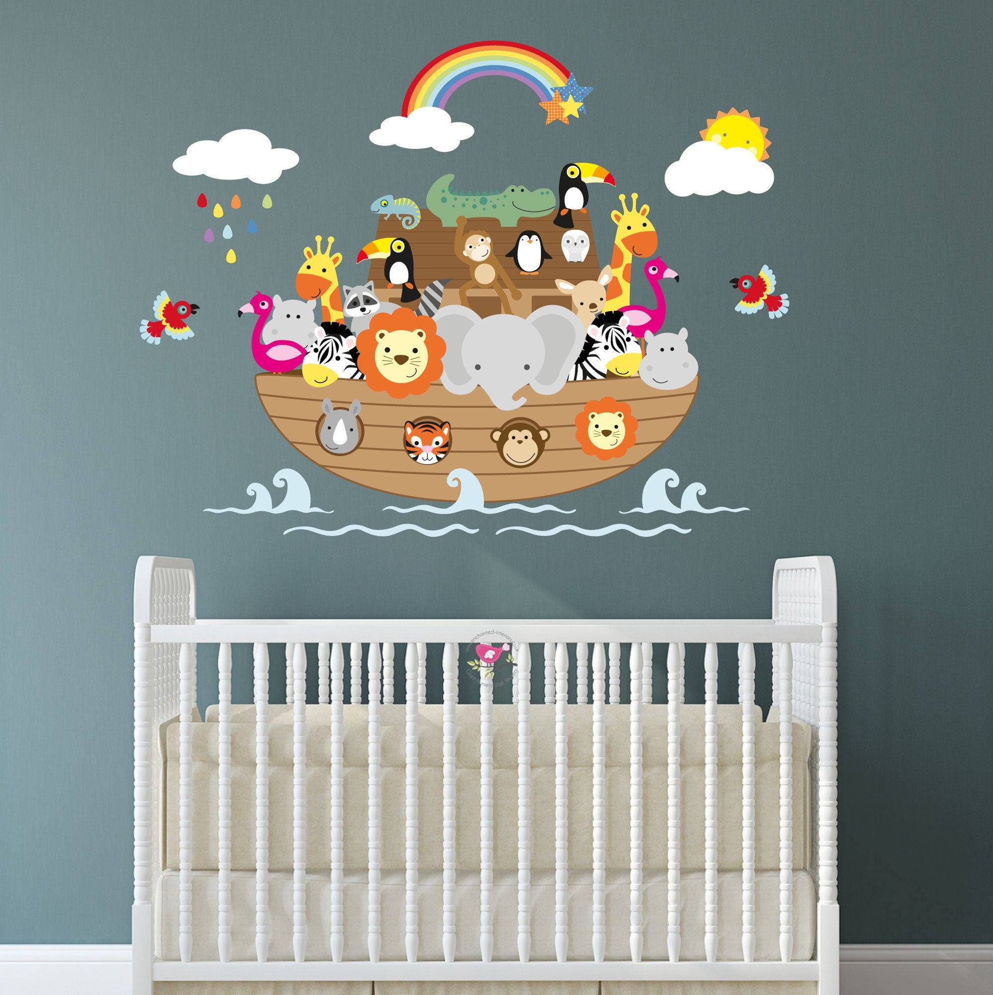 Noahs Ark Decal Jungle Animal Wall Stickers Bible Nursery | Etsy
